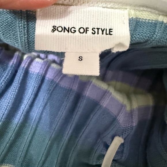 Song of Style Strapless Blue and White Dress - Picture 3 of 3